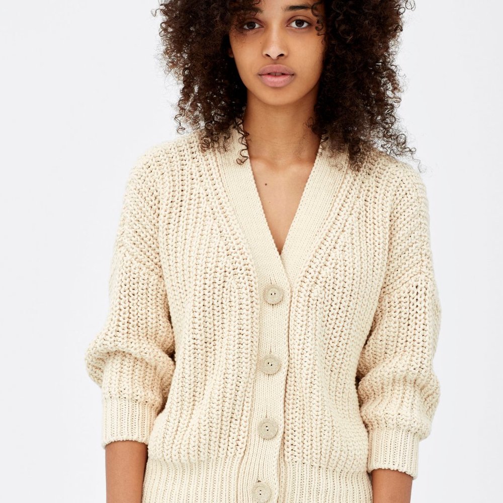 babaa cardigan woman no 18 natural (cotton)